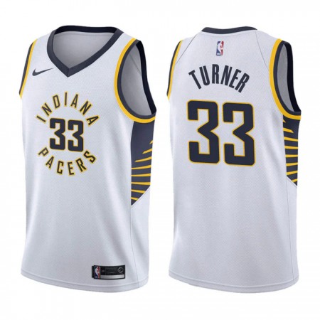 Camiseta Hombre NBA Indiana Pacers Myles Turner 33 2022-23 Nike Association Edition Blanco Swingman